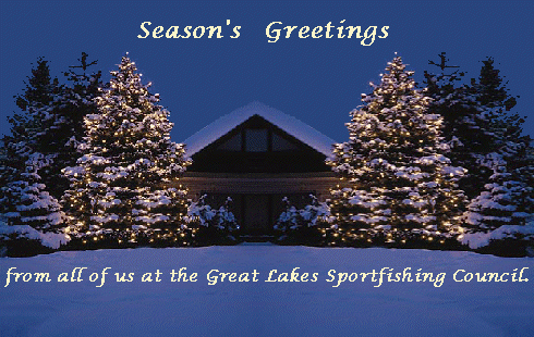 Seasons Greetings from the Great Lakes Sportfishing Council (gif image 490X310 pixels)